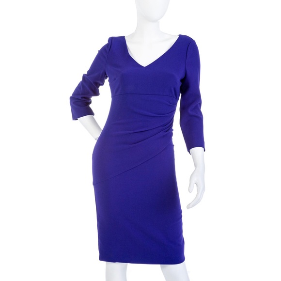 DVF BEVIN SHEATH WITH 3/4 SLEEVES IN NAVY BLUE SIZE 2. - Picture 9 of 9